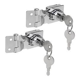 2 Paquetes de Cerrojo con Llave, Cerrojo de Cerrojo de Puerta de 2,5 Pulgadas con Llave, Pestillo de Cerrojo de Seguridad de Aleación de Zinc con Perilla Giratoria para Cajones, Buzones, Puertas de Ar
