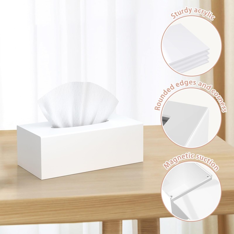 SILUT Tissue Box Cover Rectangle, Tissue Box Holder Decorative, Acrylic