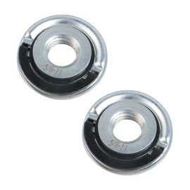 Pastlla 2 Pcs Quick Clamping Nuts, Silver 5/8"-11 Angle Grinder Fast Locking Retaining 1.77" O.D Disc Flange Nut Replacement Parts Pressure Plate Fastener for Angle Grinder