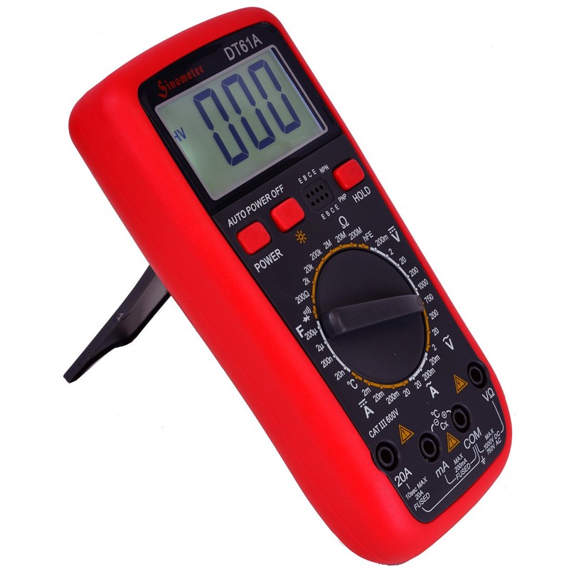Sinometer DT61A, AC DC Current 20A Digital Multimeter with Temperature