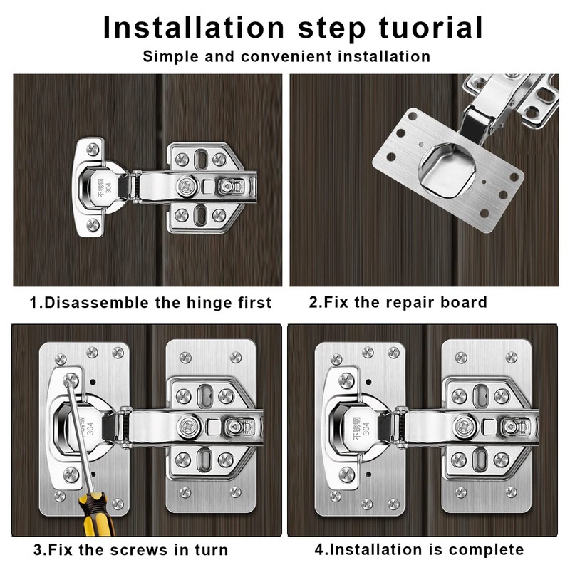 Pack of 8 Hinge Repair Kit, 9 x 5 cm