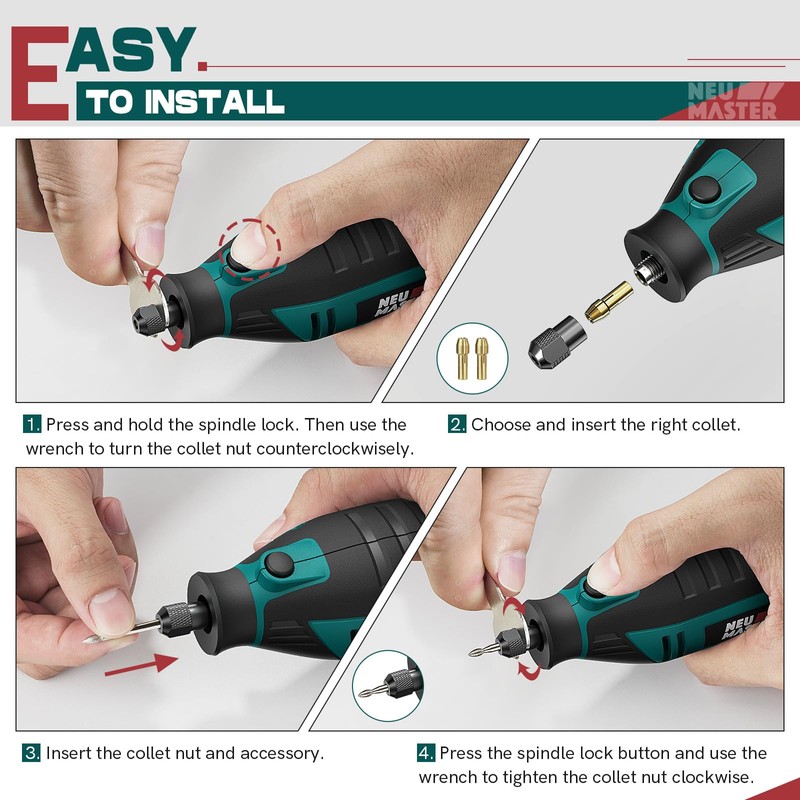 NEU MASTER 180W Rotary Tool Kit, Corded Power Rotary Tools