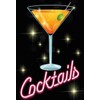 mrdeco Metal Sign 12 x 18 cm Curved Cocktail Neon