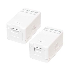 Faconet® 2 x Surface-Mounted Box for Keystone Jacks e.g. RJ45 LAN Network, USB or Coaxial (Surface-Mounted Box 1 Compartment)