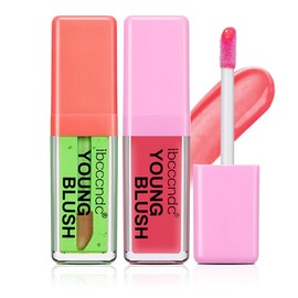 RoseFlower Colour Changing Blush, PH Colour Changing Lip Oil, Lip Gloss Lip Balm, Glassy Blush Gel Liquid Blush for Cheeks, Magic Blush, Natural-like Shine, Waterproof