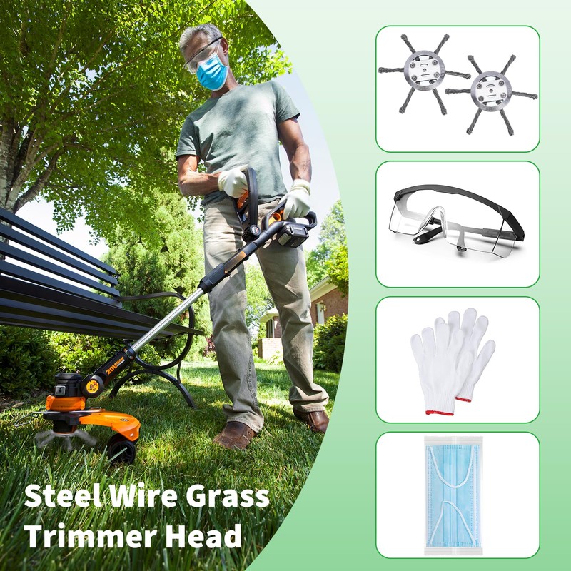 XGKHOM 2 Packs Steel Wire Grass Trimmer Head, 2025 New
