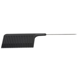 Hair Highlight Comb, Highlight Comb, Stainless Steel Rat Tail Comb for Hair Colour (Black)