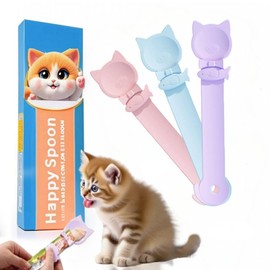LICKJIMO-3PCS Cat Treat Dispenser,Multi Function Spoon for Churu Lickable Cat Treats,Cat Treat Spoon for Lickable Cat Treats Squeeze up,Food Dispenser Cat Feeder,Cat Food Spoon Big Size(3 Color)