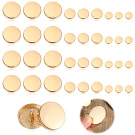 Classicseali 36pcs Gold Buttons for Blazer,3 Sizes Gold Buttons,Flat Button for Sewing,Crafting and Decoration,Premium Zinc Alloy Button for Coat,Jacket,Suit,and Shirt (25mm/15mm/10mm)