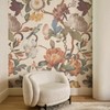 Zeeko Floral Peel and Stick Wallpaper Mural Beige Flower Wallpaper