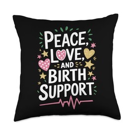Birth Midwifery Design Labor Postpartum Doula Midwife Throw Pillow