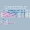 PBT Keycaps, 135 Keys Gradient Blue Pink Keycaps Dye Sublimation