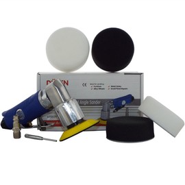 Duren 625624 75mm Mini Air Polisher Kit (3") + 2 Polishing & 2 Compounding Foam Heads Spot Repair Scratch Remover Mini Polisher