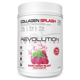 Revolution Nutrition, Collagen Splash, Marine Collagen Peptides Protein, Hair & Skin Health, Zero Sugar, For Men & Women, 11 Grams of Pure Hydrolyzed Marine Collagen Per Scoop, 420g, 35 Servings (Sour Cherry, 0.92 Pound)