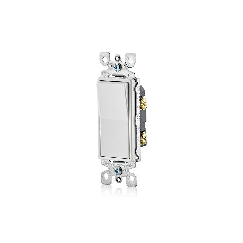 Leviton 15 Amp Decora Antimicrobical Wall Switch Single-Pole, 5601-2AW, White