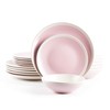 HomeVss Rock Ridge Speckled Stoneware Dinnerware Set (18pc Set, Pink