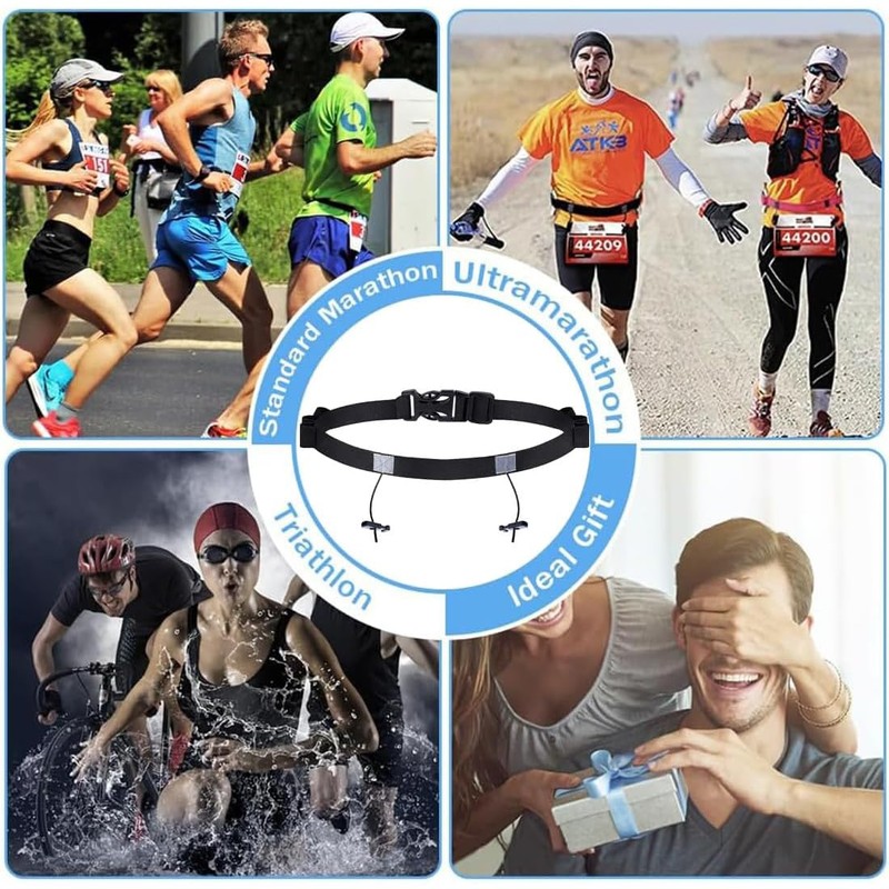 LICHUANUK Start Number Strap [Pack of 2] Running Belt Running