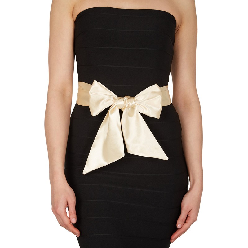 BlackButterfly Bridal Wedding Bridesmaid Satin Sash Belt (Champagne, 5 CM
