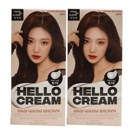 Mise-en-scène New Hello Cream Hair Dye 6WB Warm Brown x2 / 미쟝센 뉴 헬로크림 염색약 6WB 웜브라운 x2개