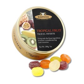 Simpkins Tropical Fruit Drops - Fruit Hard Candy in a Tin - All Natural British Sweets & Old Fashioned Candy - Tropical Fruit Candy in English Candy Drops Tin Without Artificial Flavor (7 oz)