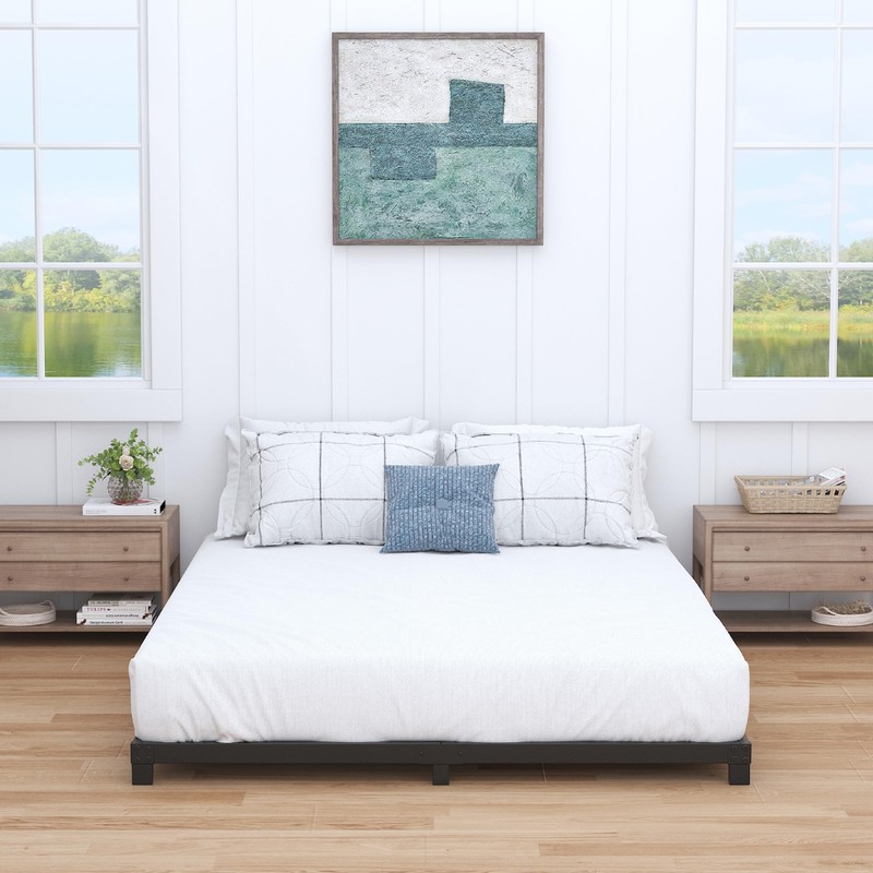 Nailsong 4 Inch Bed Frame Queen Size Low Profile, Queen