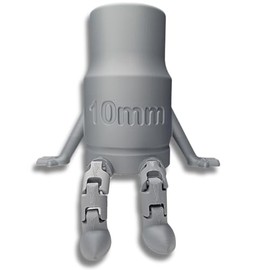 10mm Socket Buddy Figure Desk Accessory Organizer Flexible Legs Car Guy Gift DIY Dad Mechanic Father Pen Tool Pencil Marker Holder 4 Inch Tall (Silver)