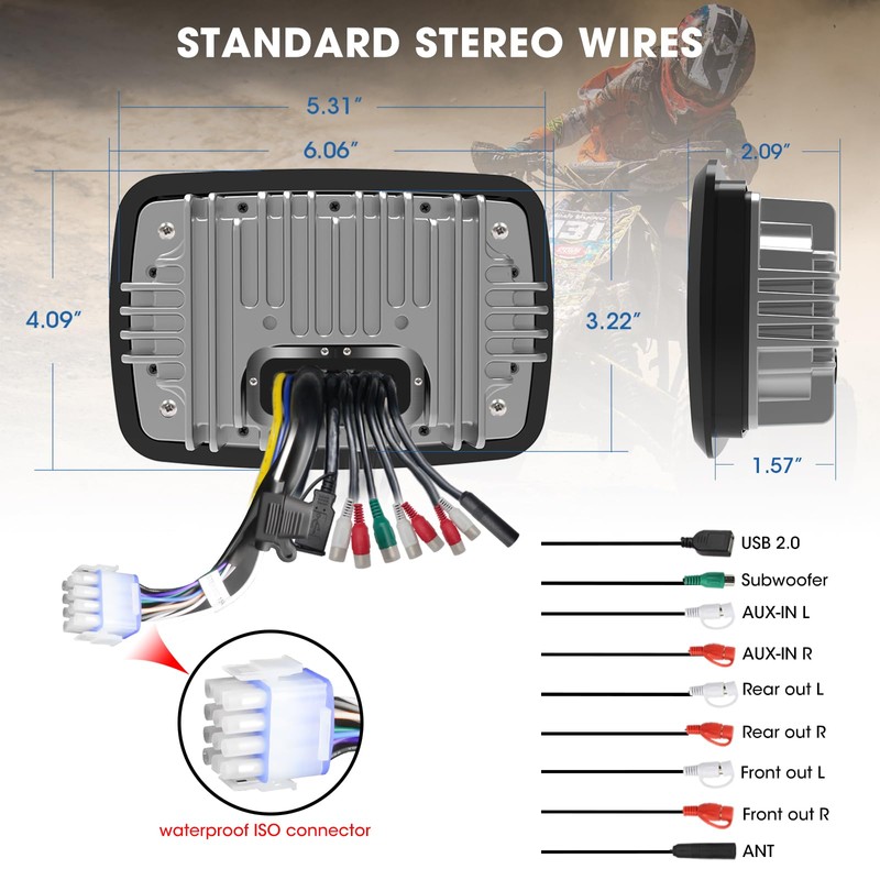 Bluetooth Golf Cart Stereo Receiver: DOVOX 12V Weatherproof Heavy-Duty Powersports