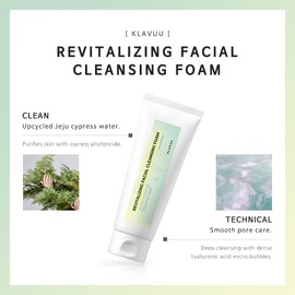 KLAVUU Revitalizing Deep Pore Care Face Wash | Hydrating Facial Cleanser for Sensitive skin with Hyaluronic Acid & Panthenol | Removes Makeup Gently | Fragrance Free - 5.07floz