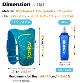 TRIWONDER Running Hydration Vest Hiking Backpack Water Pack Runner Daypack for Outdoor Cycling Festival Raves Marathon (05 Black - with a 500ml Water Bottle)