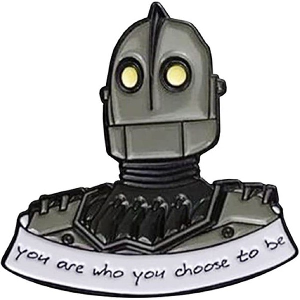 Iron Giant Robot Head Metal Enamel 1" Tall Pin