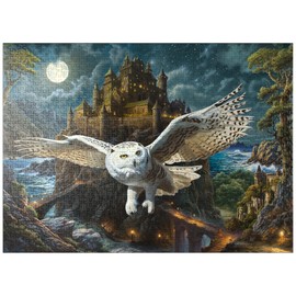 MyPuzzle Magic Owl and Castle - Premium 1000 Piece Jigsaw Puzzle for Adults