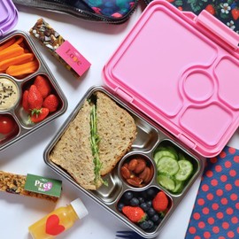 Yumbox Pret Stainless Steel Bento Box - 4 Compartment, Versailles Pink