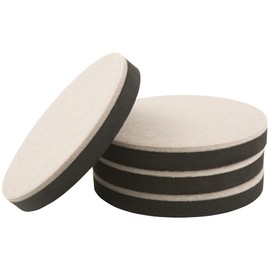 Super Sliders 5" Round Reusable Furniture Sliders for Hard Surfaces - Effortless Moving and Surface Protection, Beige (4)