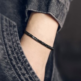 Morse Code Bracelet-To My Nephew, I Love You Morse Code Bracelet, Inspirational Gifts Birthday Gift for Nephew (To Nephew, Obsidian)