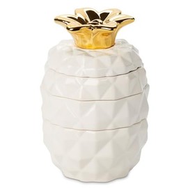 Juego de 4 tazas medidoras decorativas con forma de piña apilables de cerámica para cocina en 4 tamaños surtidos