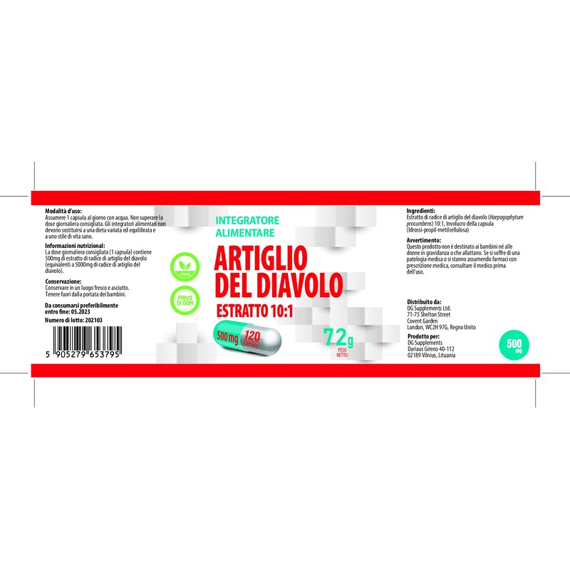 Devils Claw 10:1 Extract (5000mg Equivalent) 120 Vegan Capsules, 3rd