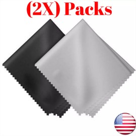 US-DEAL 2X 12"X12" Microfiber Cleaner Cleaning Soft Cloth for Camera Lens Glasses(Black)
