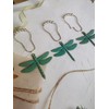 Antique Green Dragonfly Shower Curtain Hooks - Decorative Shower Hooks