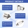 HiPicco Hex Coupling Nuts, M10 x 1.5-Pitch UNC 15mm/0.59" Length,