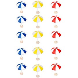 Taotenish 15pcs Miniature Sun Umbrella Beach Sun Umbrella PVC Micro Landscape Bonsai Dollhouse DIY Decor