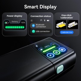 Phomemo Portable Printer with Touchscreen, Upgraded M08D Bluetooth Wireless Thermal Inkless Printer, Supports 8.5"x11" US Letter & A4, Compatible with iOS, Android, PC for Travel, Black