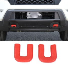 Car Front Bumper Tow Hook Cover Compatible with Nisan Frontier 2022-2025,Rubber Front Bumper Trailer Hitch Protector Cover Accessories (Red)