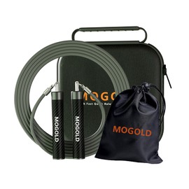 MOGOLD Weighted Jump Ropes for Women & Men, 1/2LB Heavy Jump Ropes, Durable Jump Rope Weighted, Best for Fitness, High-Intensity Strength Workouts (Grey, XL - 9'6(User Height 6'0 +))