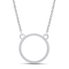 1/20 Carat CT.t.w Round Cut Diamond Accent Circle Pendant Necklace