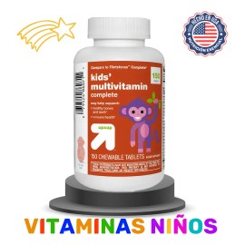 Vitaminas Niños (150) A C D3 B6 B12 Calcio Hierro Americano Sabor Frutas