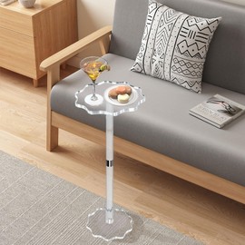 Chihutown Drink Table, Acrylic Side Table, 10×10×20in Drink Tables for Small Spaces, Plant Stand, Acrylics Furniture, Home Decorations for Living Room, Home Decor Accents (Acrylic)