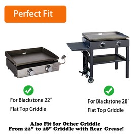 Petrirufun Adjustable Wind Screen and Griddle Warming Rack Set Fit for Griddle from 22" to 28" Without Hood, Wind Guard Griddle Accessories for Blackstone 22“, 28” and Other Griddle with Rear Grease