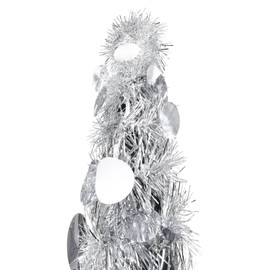 vidaXL 6 ft Silver Pop-up PET Christmas Tree – Lightweight, Collapsible, Suitable for Indoor and Outdoor, Unique Holiday Decoration