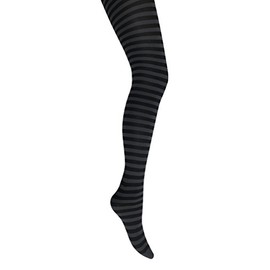 Mysasi London Ladies Striped Tights Sizes (UK, Alpha, M, Regular, Regular, Black and Dark Grey)