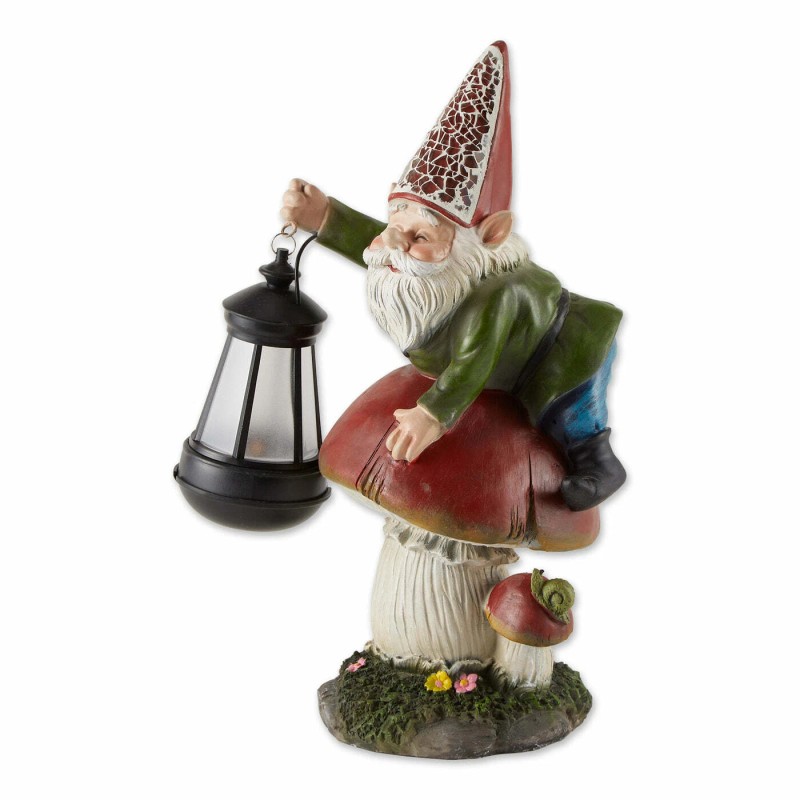 Accent Plus HOME GARDEN FANTASY DECOR GNOME ON MUSHROOM SOLAR
